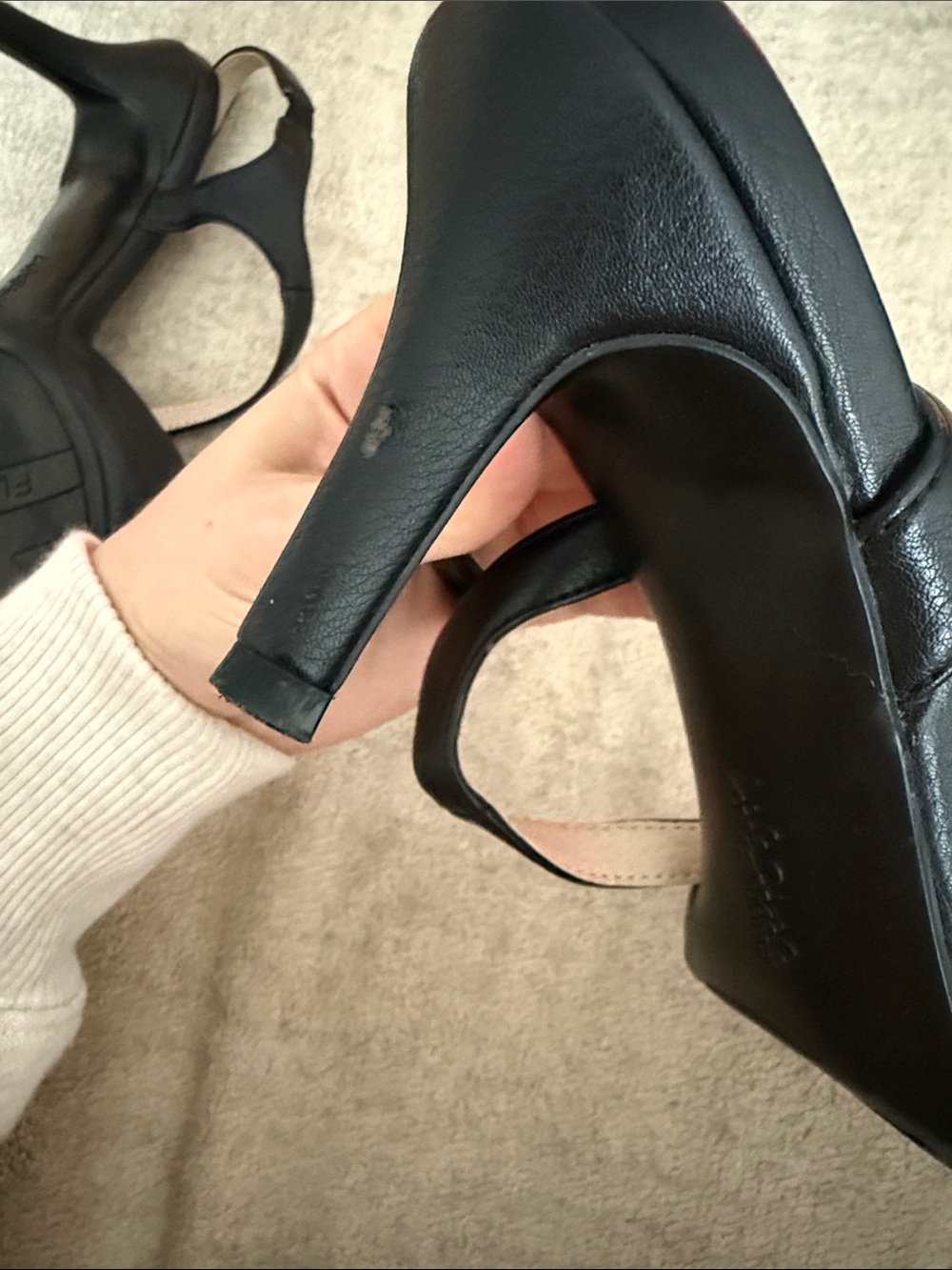 Life Stride Black Pointed Slingback Heels - Picture 3 of 3